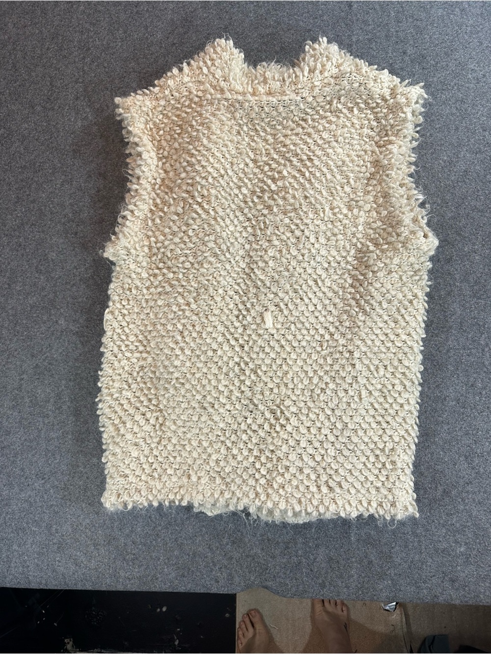 Free People White Textured Loop Knit Open Vest - Picture 7 of 8